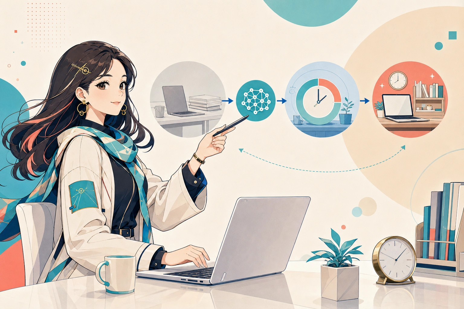 休憩はまとめて取るほうが効率的？デスク作業を区切るための「1時間」見直し術の本文ビジュアル