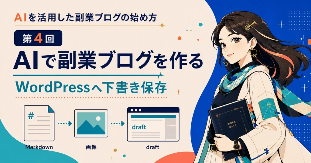 AIで副業ブログを作る第4回 WordPressへ下書き保存